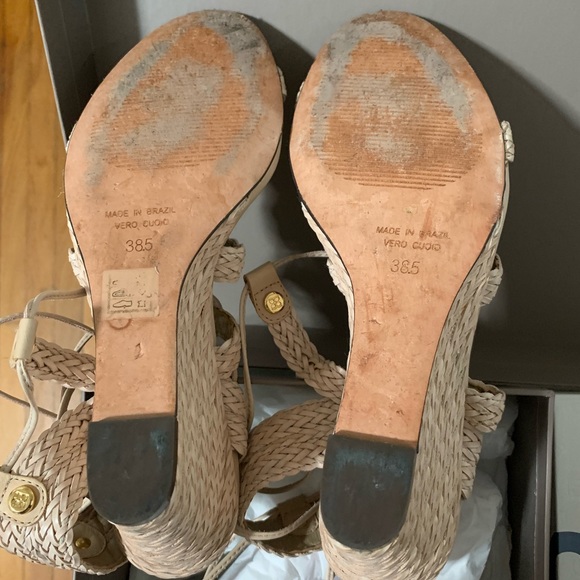 BCBGMaxazria Sharlet Woven Leather Wedge Sandal - Picture 9 of 9